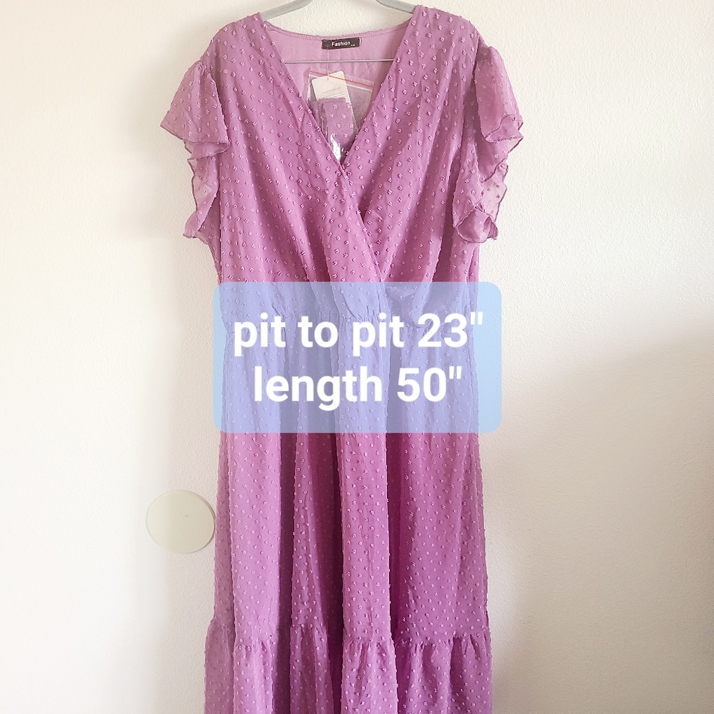 NWT Amazon Purple Ruffled Dreas - Picture 9 of 9